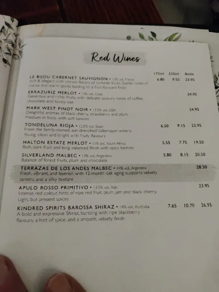 Menu_The Drum Inn_Cockington_image_1