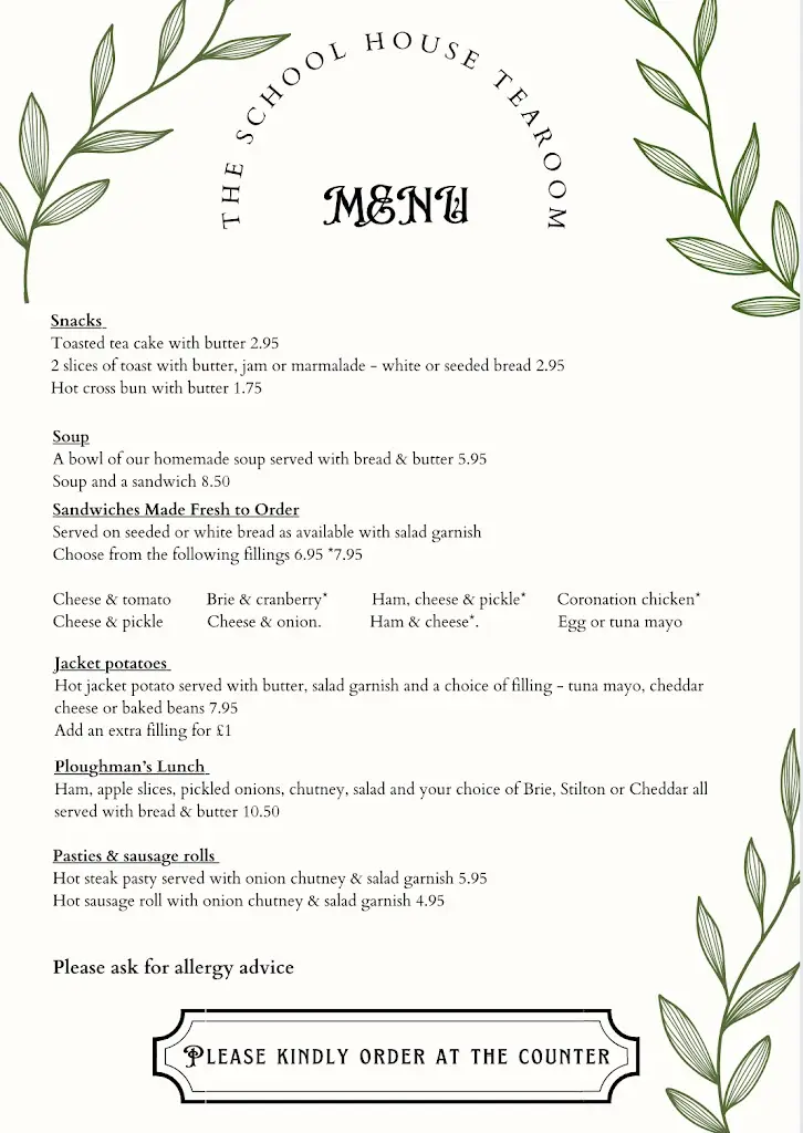Menu_The School House Tearoom at Cockington_Cockington_image_1