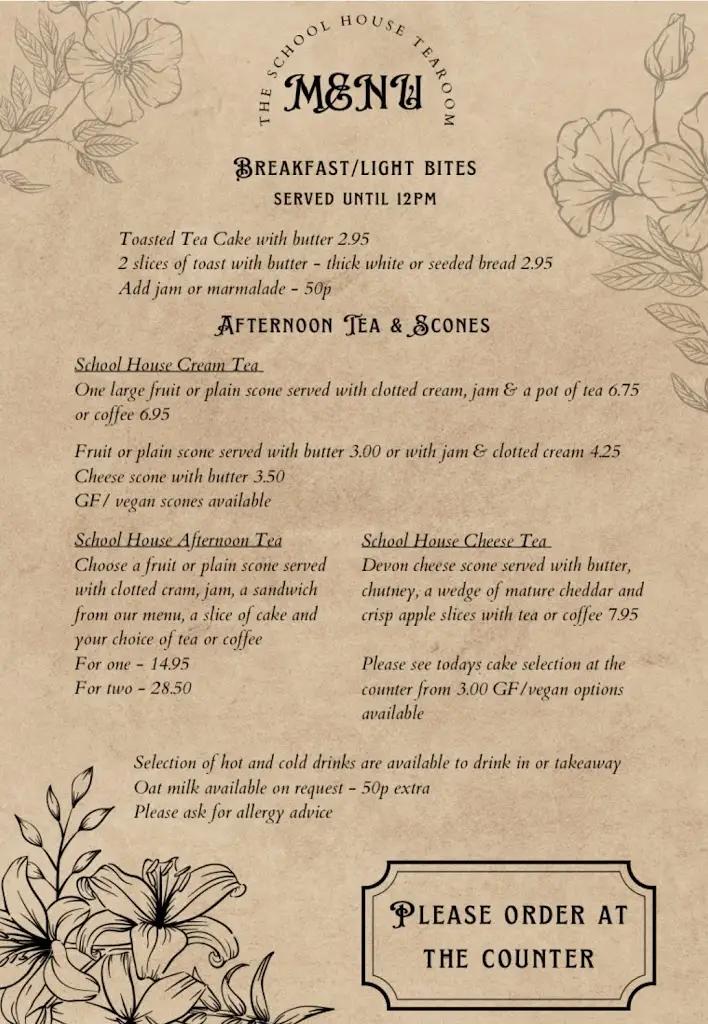 Menu_The School House Tearoom at Cockington_Cockington_image_3
