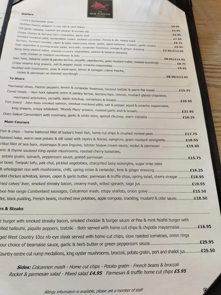 Menu_The Old Plough_Cobham_immagine_4