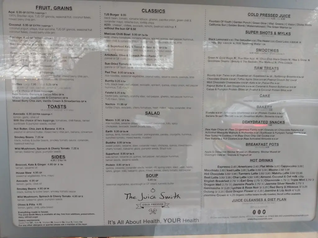 Menu_The Juice Smith_Cobham_image_2