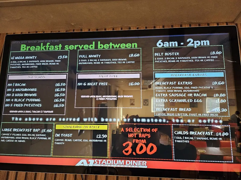 Menu_A1 Stadium Diner_Colsterworth_immagine_4