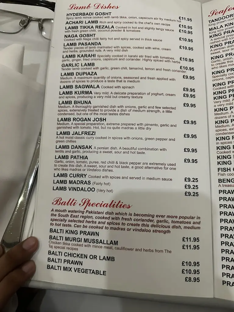 Menu_The Taj Mahal_Colnbrook_image_4