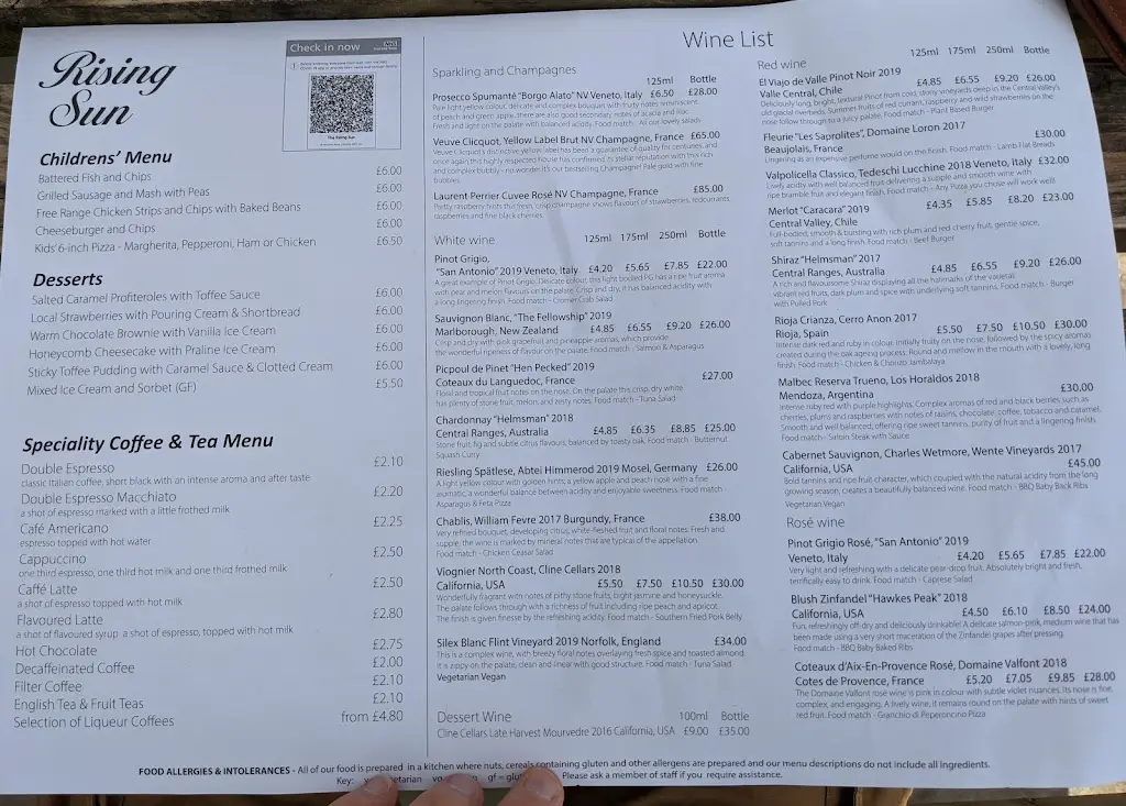 Menu_Rising Sun Coltishall_Coltishall_image_1