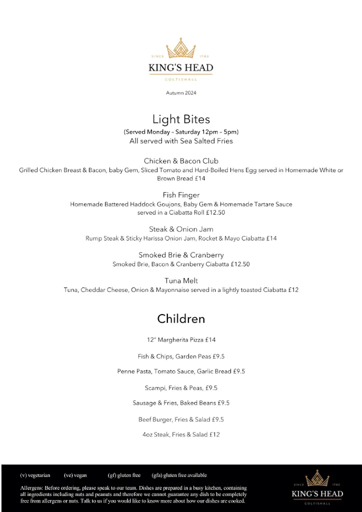 Menu_King's Head Coltishall_Coltishall_image_3