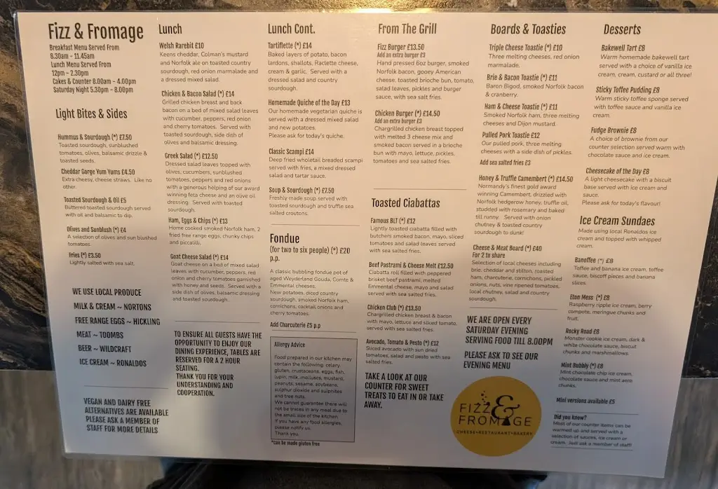 Menu_Fizz and Fromage_Coltishall_image_1