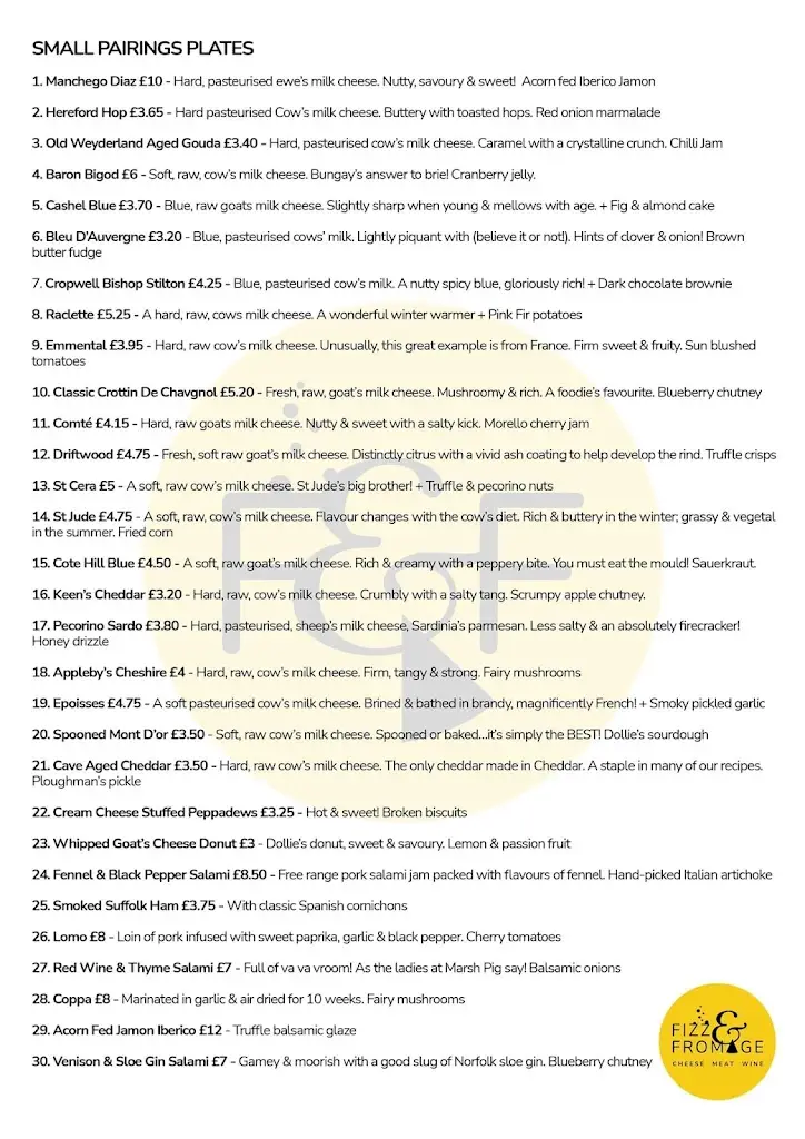 Menu_Fizz and Fromage_Coltishall_image_2