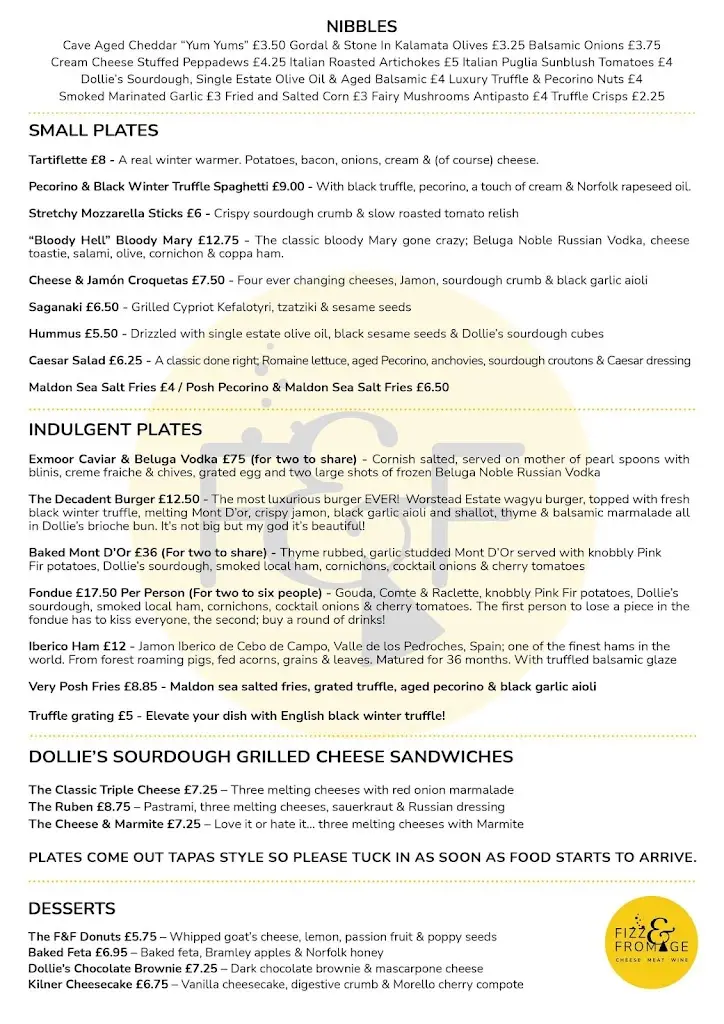 Menu_Fizz and Fromage_Coltishall_image_3