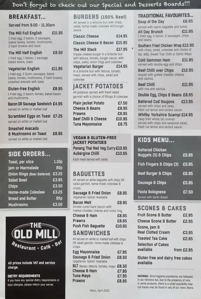 Menu_The Old Mill Restaurant & Cafe_Coltishall_immagine_2