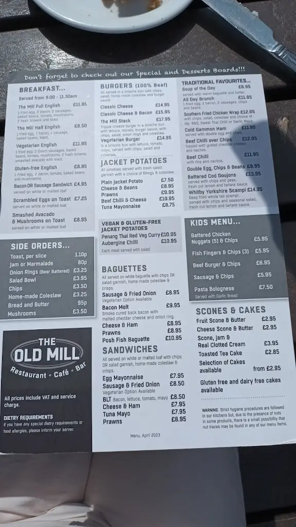 Menu_The Old Mill Restaurant & Cafe_Coltishall_immagine_4