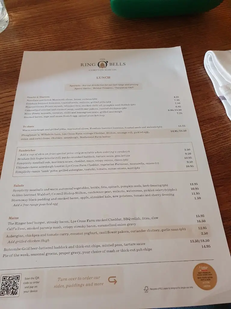 Menu_The Ring O Bells Pub compton martin_Compton Martin_imagen_3
