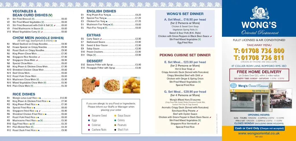 Menu_Wong's Oriental Restaurant_Collier Row_image_3