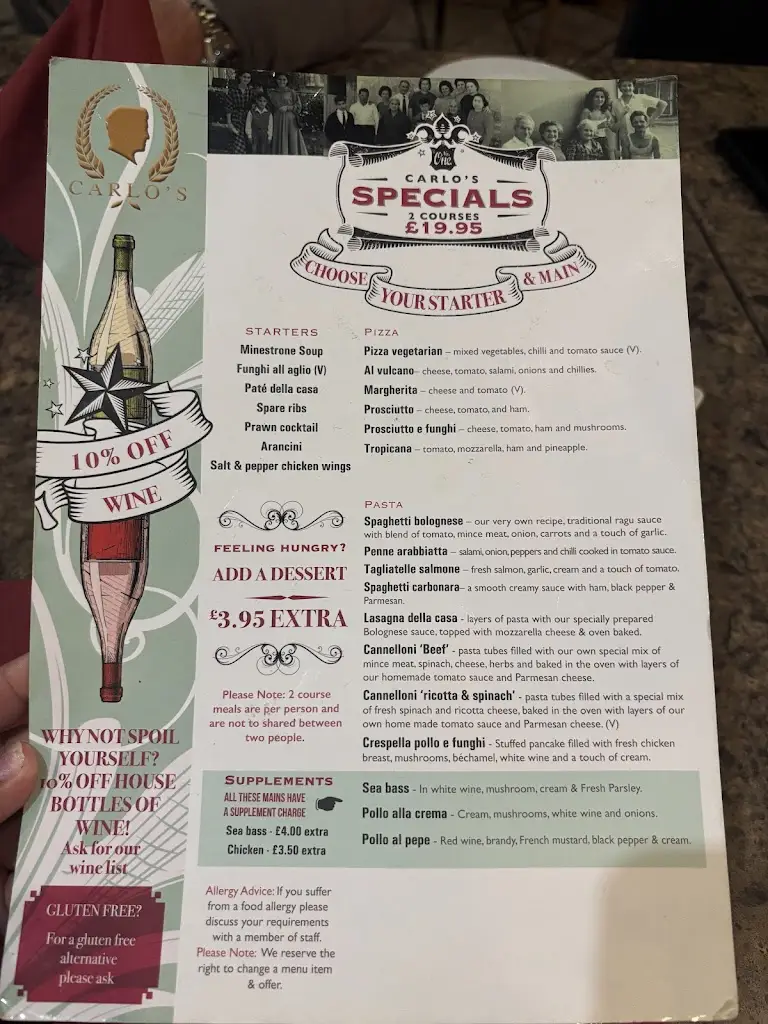 Menu_Carlo's Restaurant_Colne_immagine_1