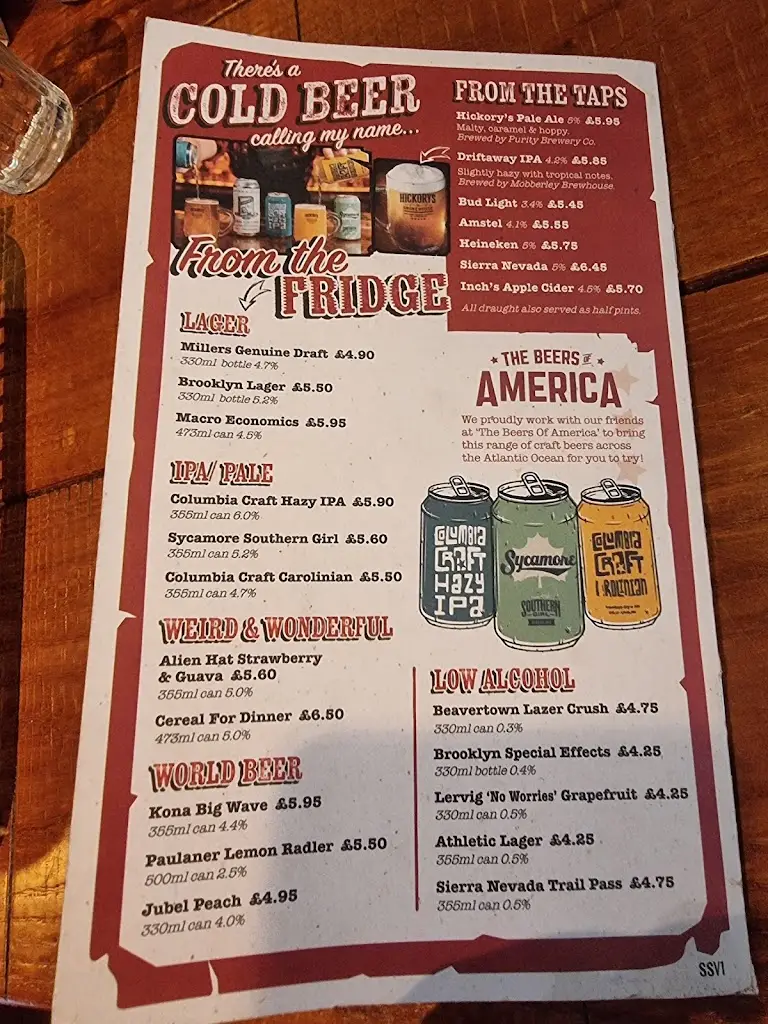 Menu_Hickory's Smokehouse Stafford_Colwich_image_1