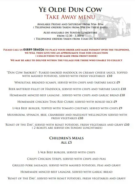 Menu_Ye Olde Dun Cow_Colwich_image_1