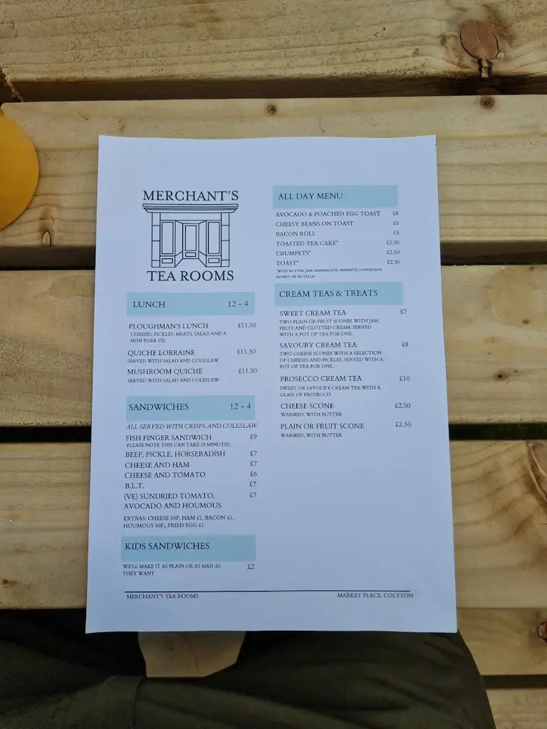 Menu_Merchant's Tea Rooms_Colyton_immagine_1