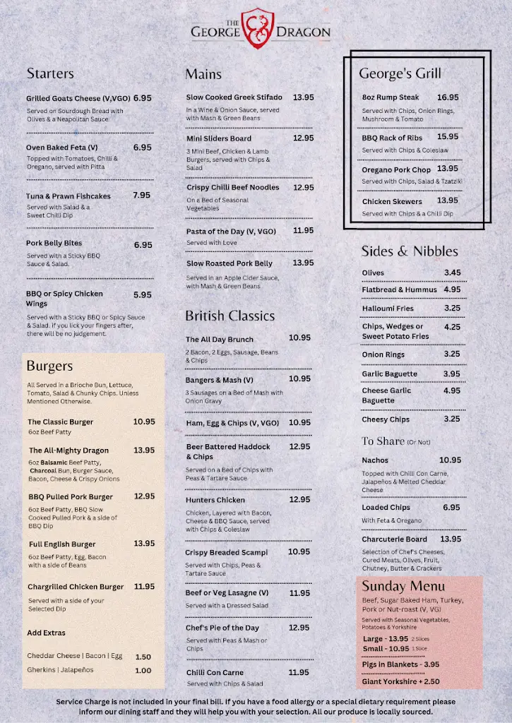 Menu_George and Dragon Hotel_Compton_image_3