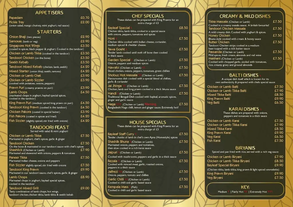 Menu_Bayleaf & Beyond Indian Restaurant_Armthorpe_image_1