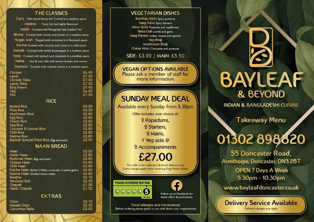 Menu_Bayleaf & Beyond Indian Restaurant_Armthorpe_image_2