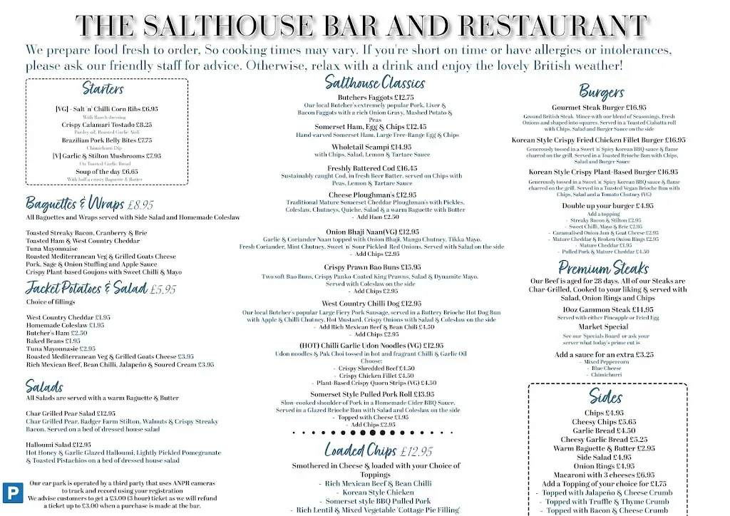 Menu_The Salthouse Bar and Restaurant, Clevedon_Clevedon_image_1