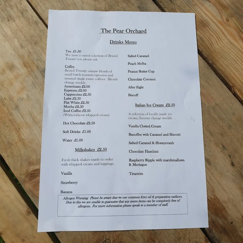 Menü_The Pear Orchard_Clevedon_Bild_3