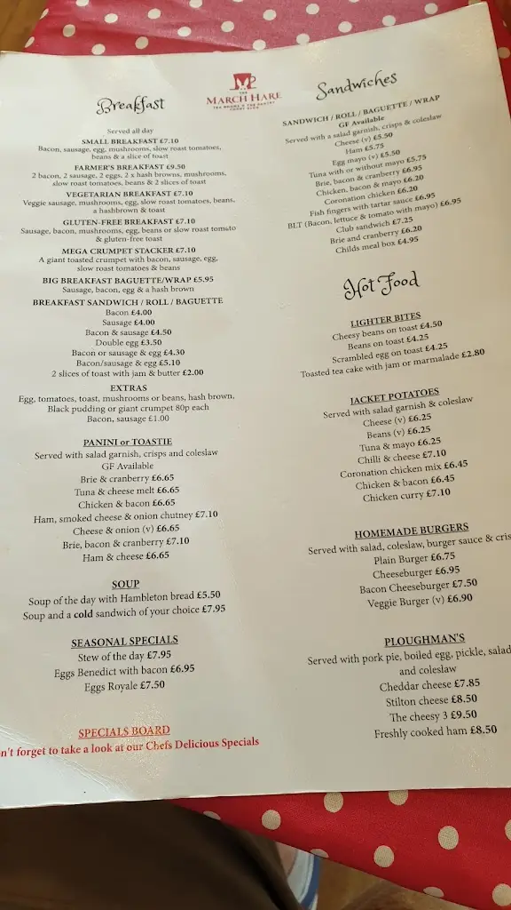 Menu_The March Hare_Corby Glen_image_2