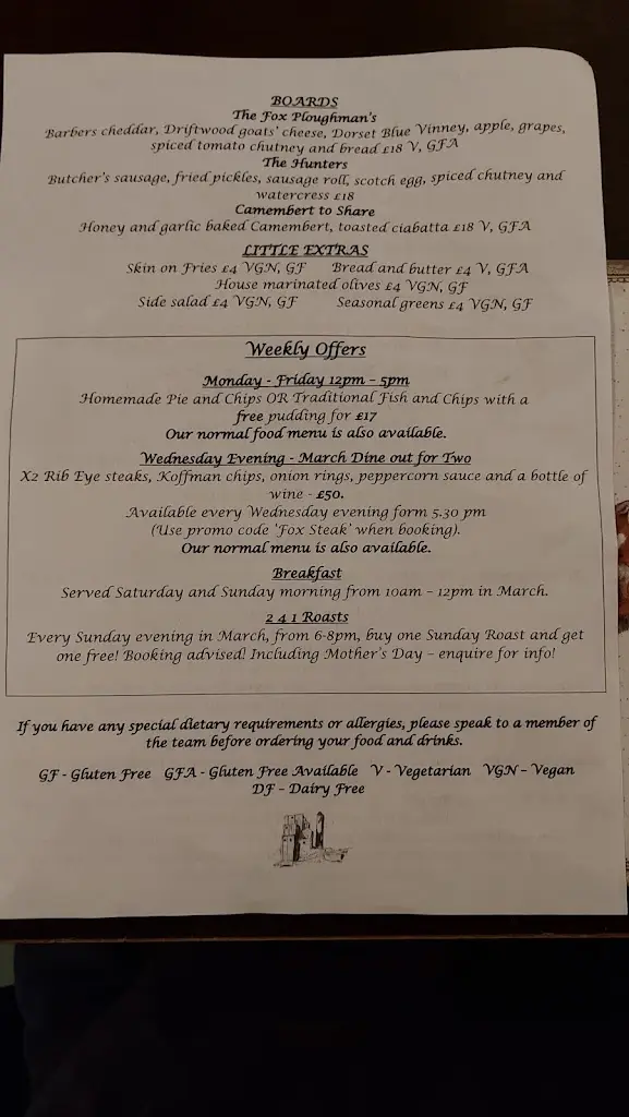 Menu_The Fox Inn_Corfe Castle_image_2
