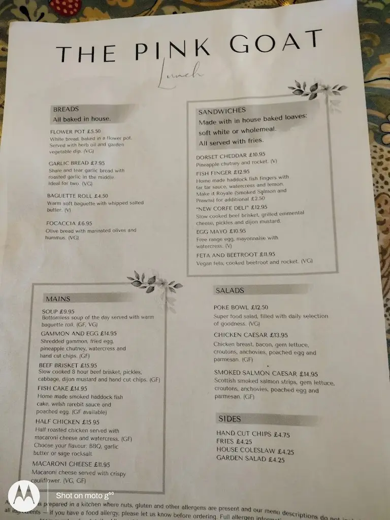Menu_The Pink Goat Corfe Castle_Corfe Castle_image_2