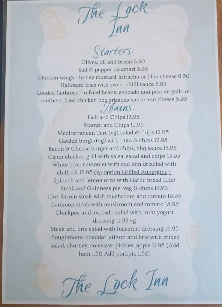 Menu_The Lock Inn and Old Smithy Tearoom_Cookley_image_1