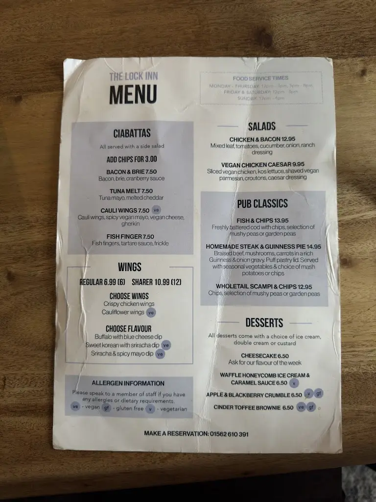 Menu_The Lock Inn and Old Smithy Tearoom_Cookley_image_3