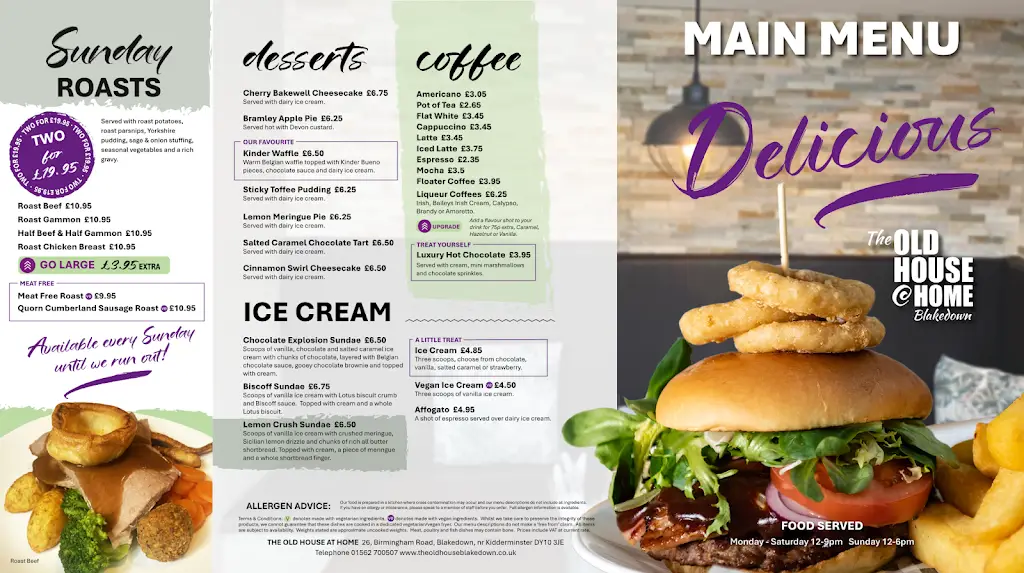 Menu_The Old House At Home_Cookley_image_2