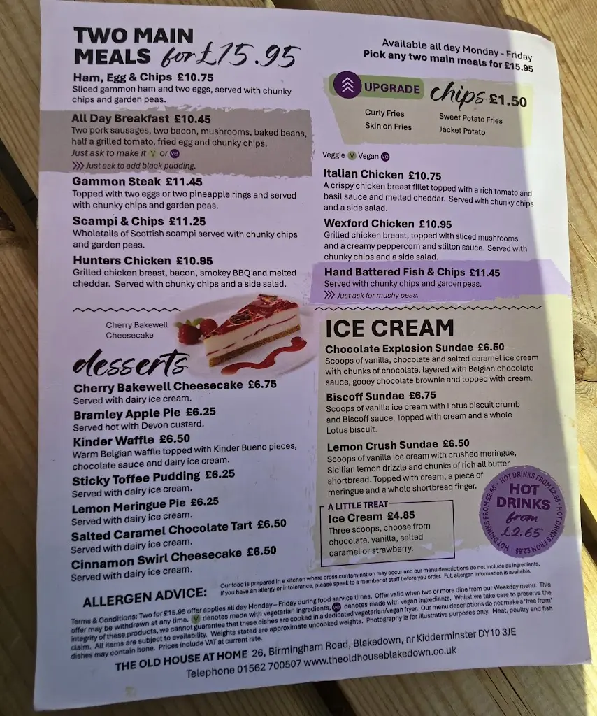 Menu_The Old House At Home_Cookley_image_4