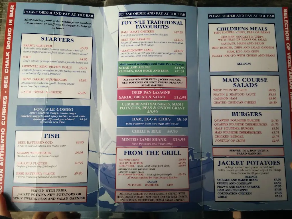 Menu_Focsle Inn_Combe Martin_image_1