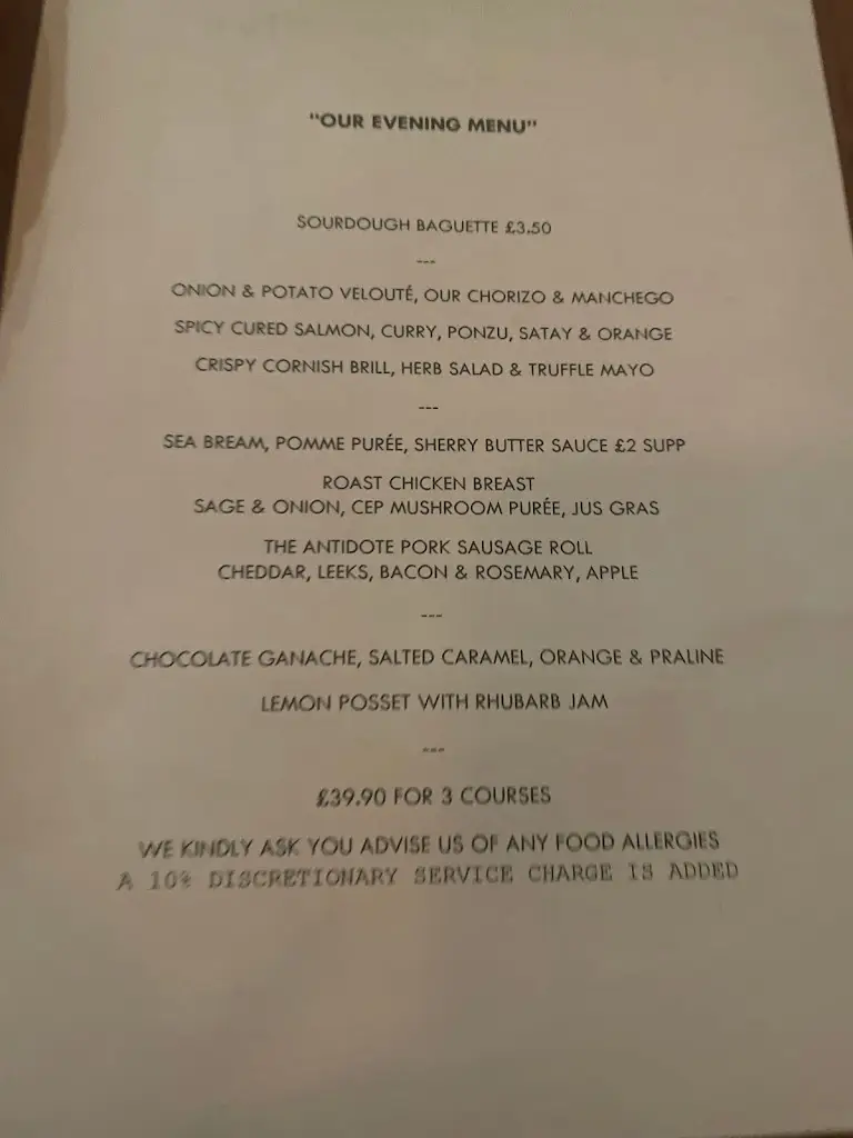Menu_The Antidote Restaurant_Combe Martin_image_2