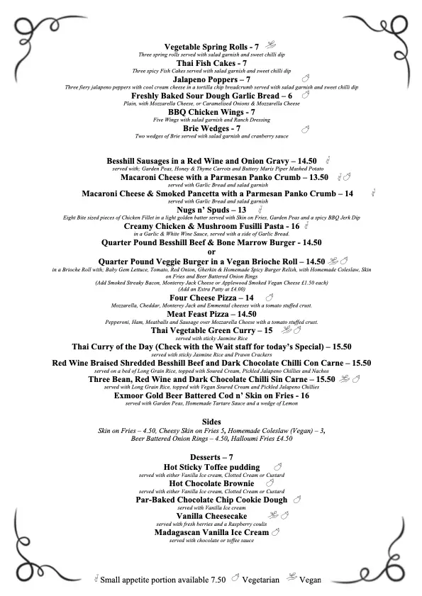 Menu_The Bent Peg_Combe Martin_image_3