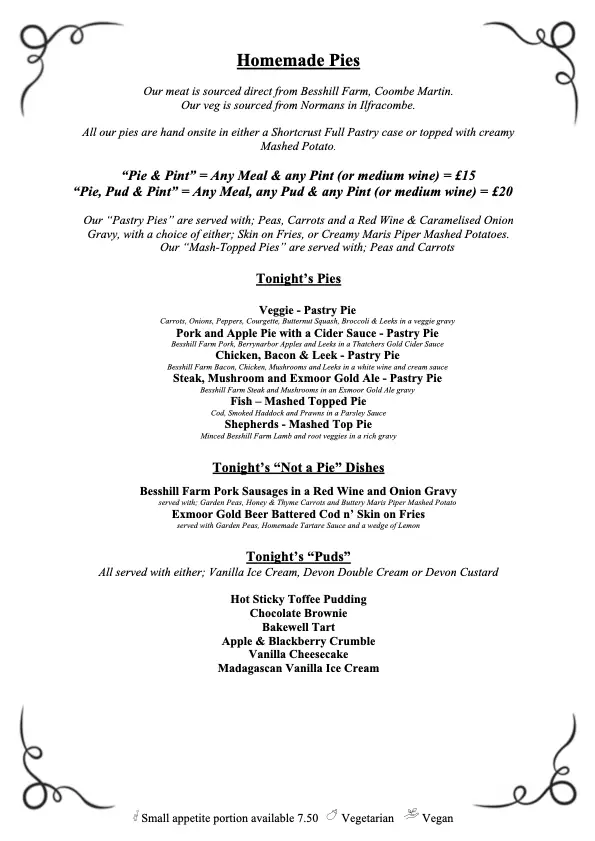 Menu_The Bent Peg_Combe Martin_image_4