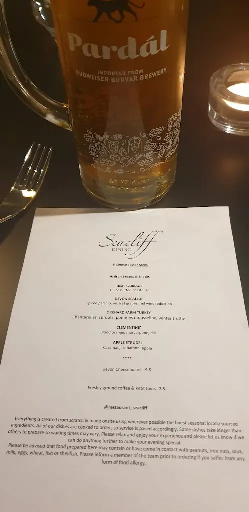 Menu_The Seacliff Restaurant_Combe Martin_image_1