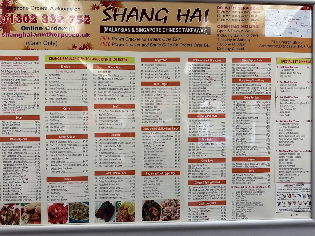 Menu_Shanghai Chinese Takeaway_Armthorpe_image_1