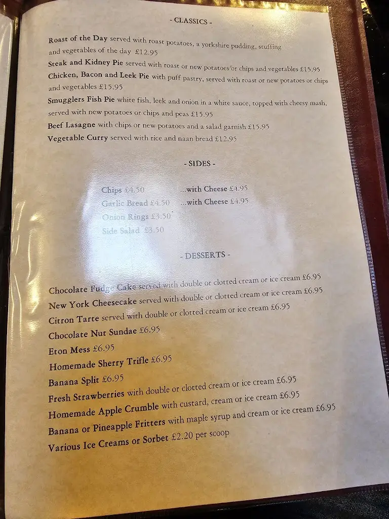 Menu_The Smugglers Restaurant_Combe Martin_image_2