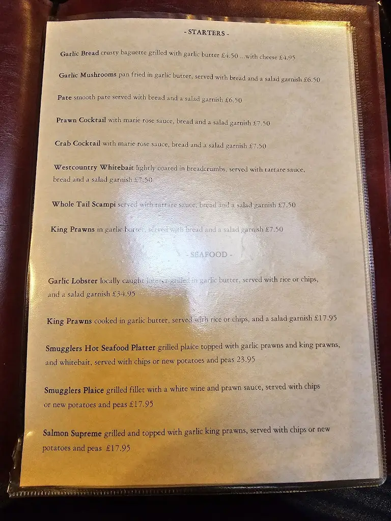 Menu_The Smugglers Restaurant_Combe Martin_image_3