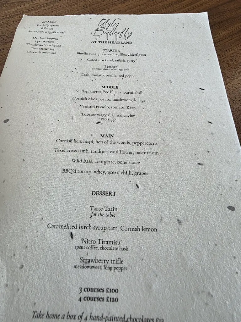 Menu_Ugly Butterfly Restaurant and Bar, Cornwall_Cornwall_image_2