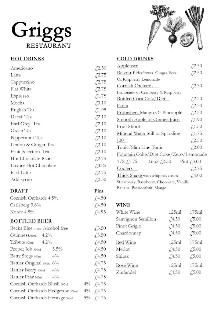Menu_Griggs Restaurant_Cornwall_image_1