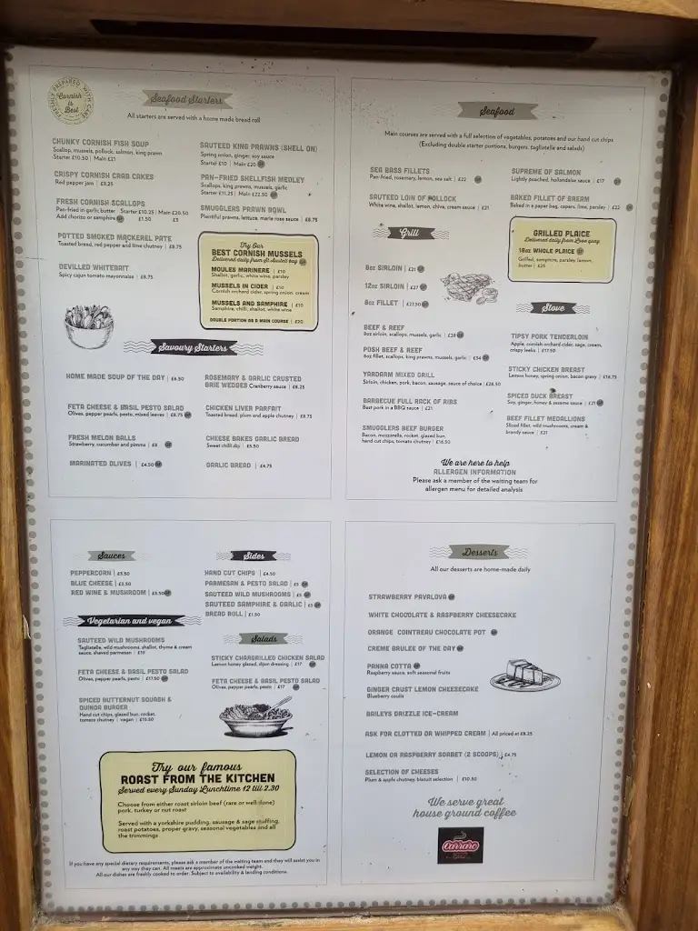 Menu_Smugglers Cott Restaurant_Cornwall_image_1