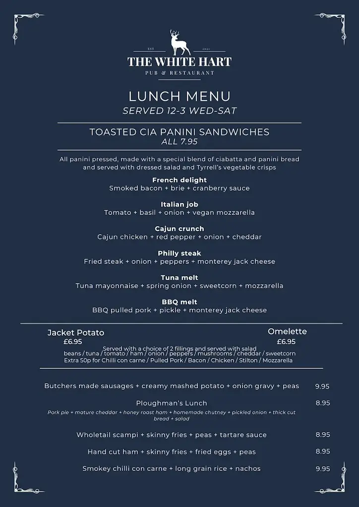 Menu_The White Hart - Corby_Corby_image_4