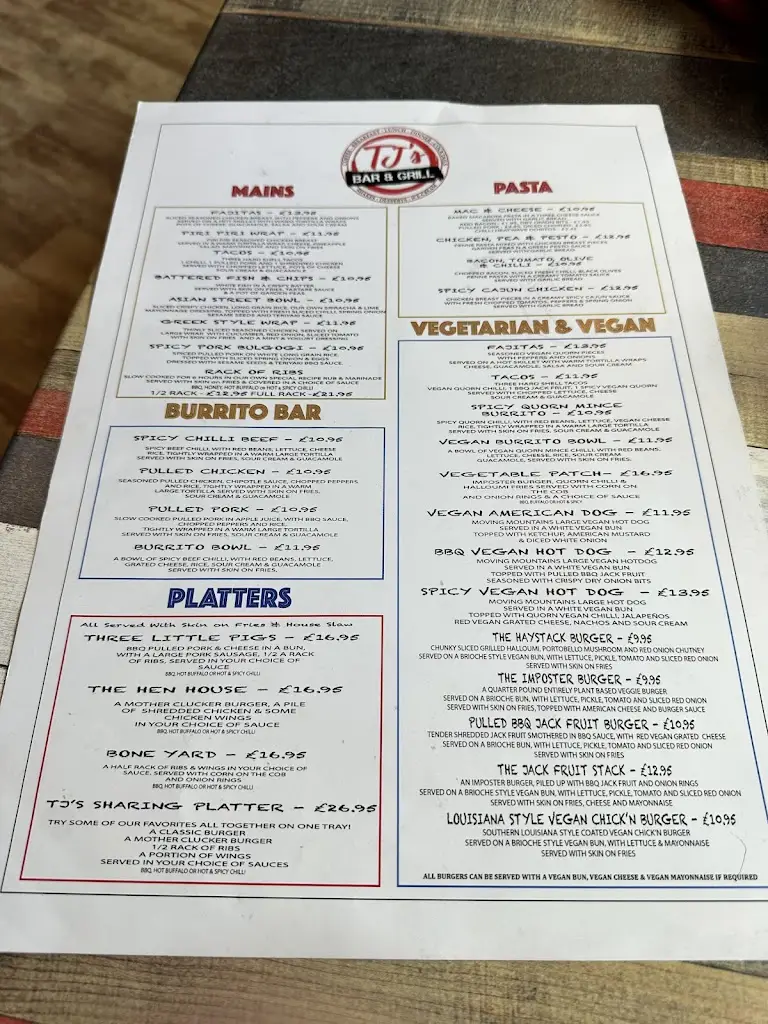 Menu_TJs Bar & Grill_Corby_image_2