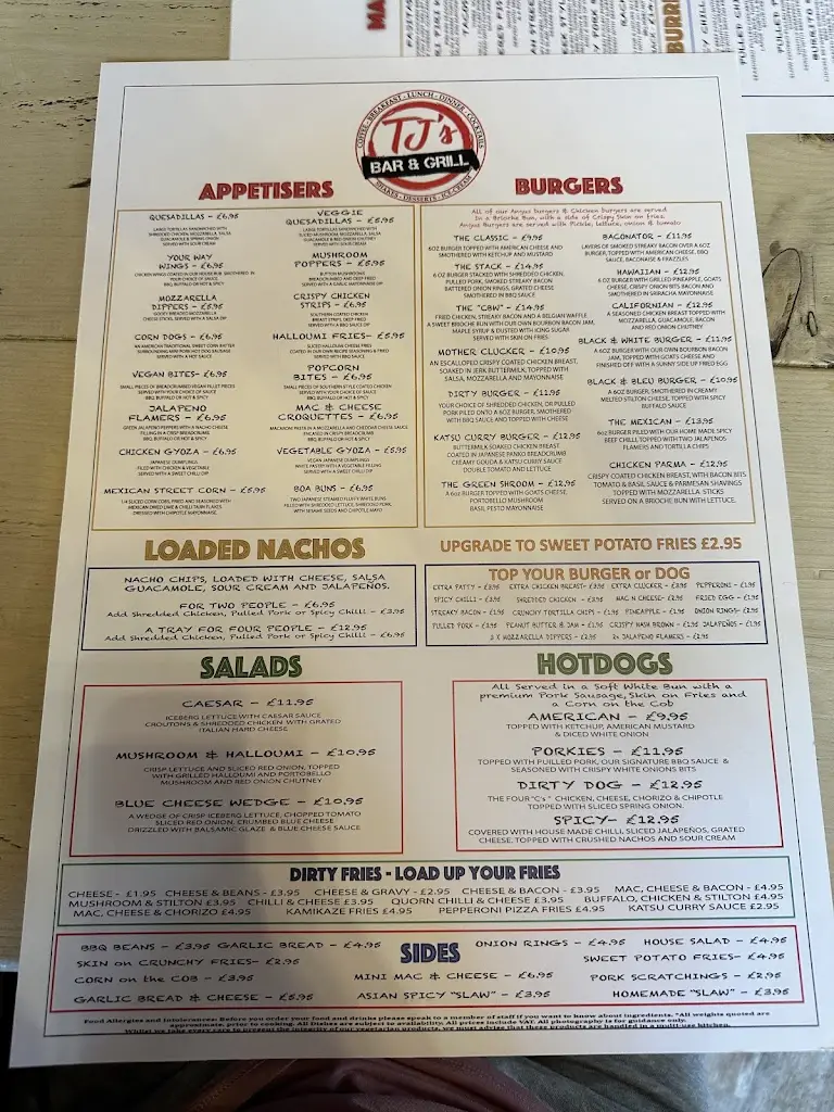 Menu_TJs Bar & Grill_Corby_image_3