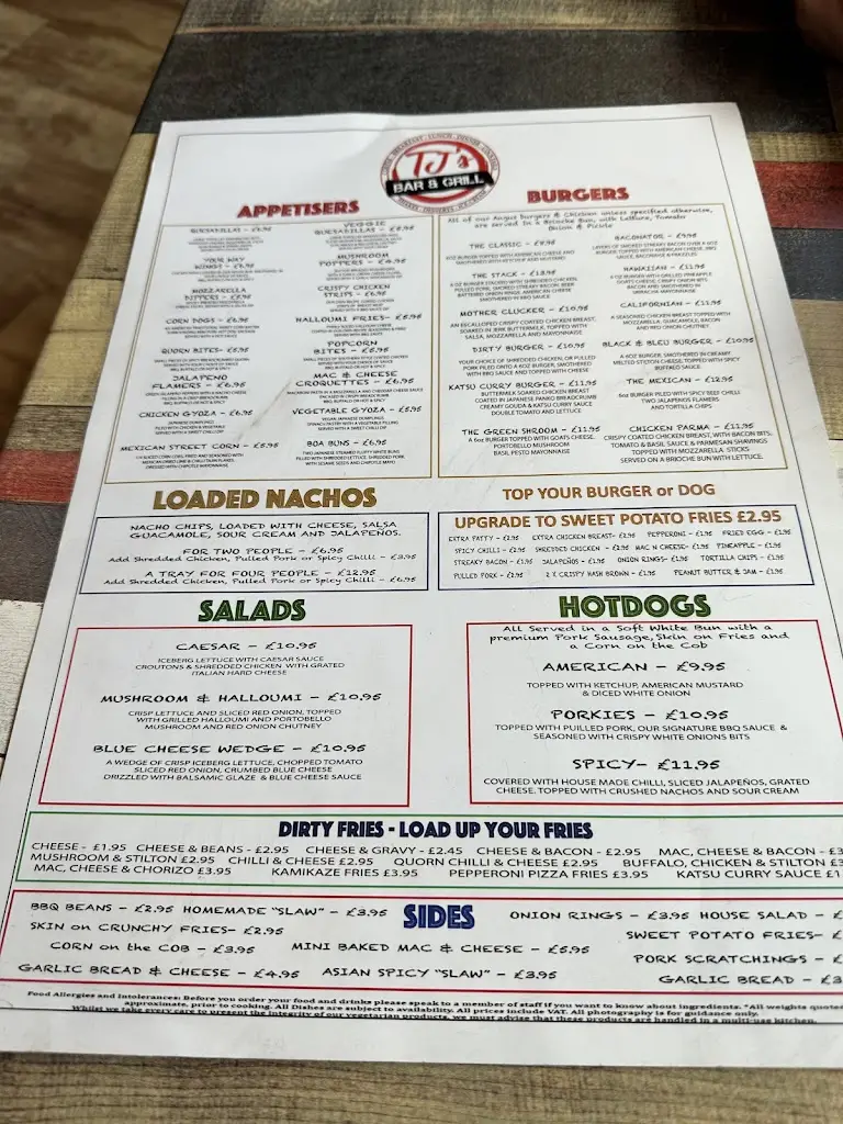 Menu_TJs Bar & Grill_Corby_image_4