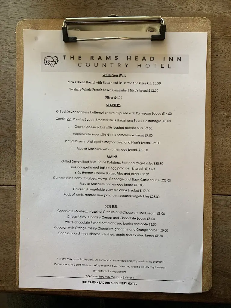 Menu_The Rams Head Inn_Copplestone_image_1
