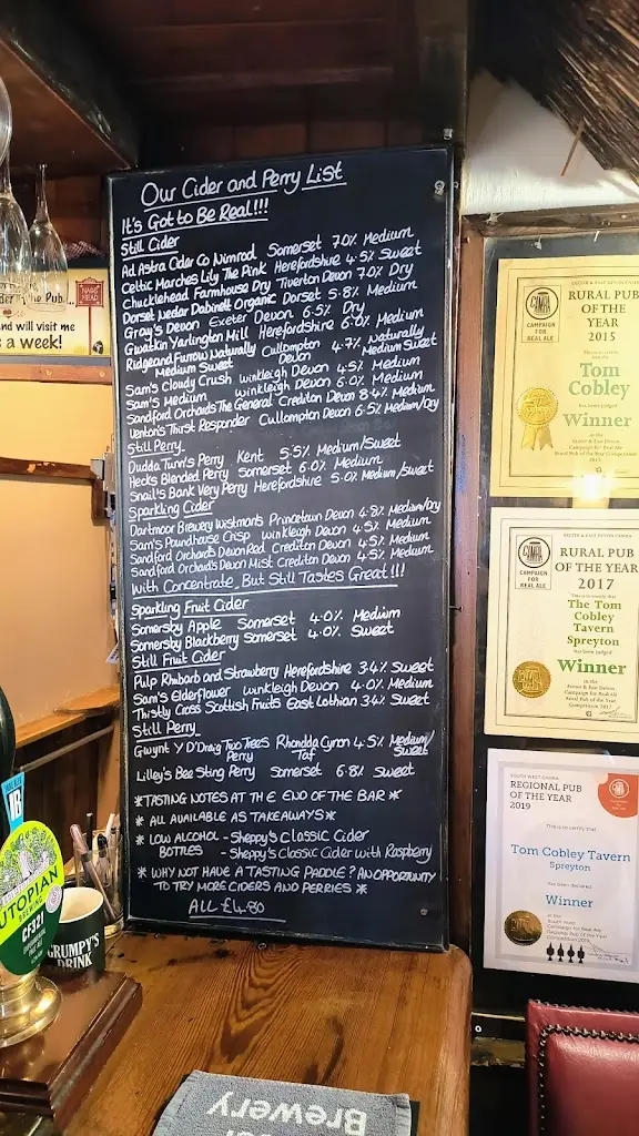 Menu_Tom Cobley Tavern_Copplestone_image_2