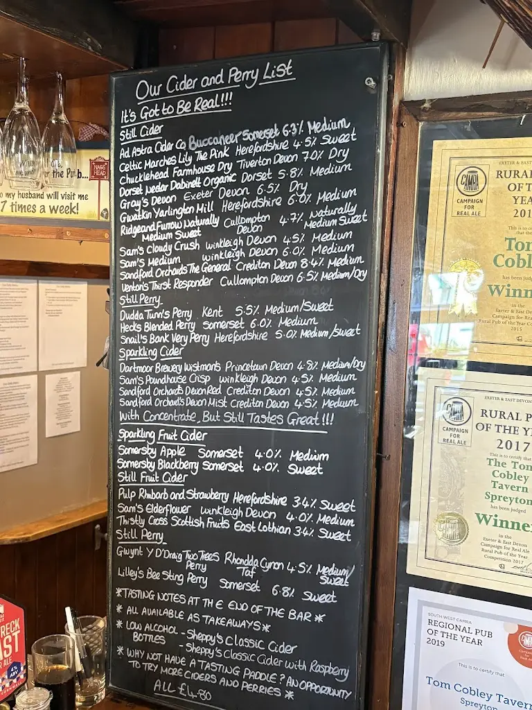 Menu_Tom Cobley Tavern_Copplestone_image_3